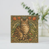 エレガントなビンテージの猫の花の植物画 (スタンド正面)