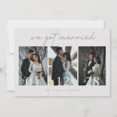 エレガントなビンテージの複数写真の結婚式の発表 招待状 (正面)