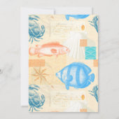 エレガントなビンテージの魚介類のコラージュ 招待状 (裏面)