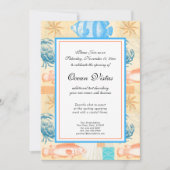 エレガントなビンテージの魚介類コラージュ 招待状 (正面)