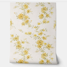 エレガントなビンテージの黄色いバラの花柄 