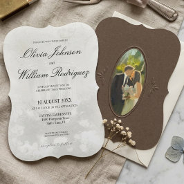 エレガントなビンテージオイルペインティングの結婚式 招待状