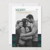 エレガントなビンテージ タルタン プリントのホリデー カード (正面)