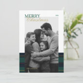 エレガントなビンテージ タルタン プリントのホリデー カード (スタンド正面)