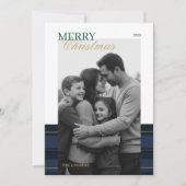 エレガントなビンテージ タルタン プリントのホリデー カード (正面)