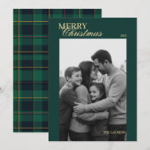 エレガントなビンテージ タルタン プリントのホリデー カード (正面/裏面)