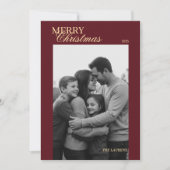 エレガントなビンテージ タルタン プリントのホリデー カード (正面)