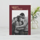 エレガントなビンテージ タルタン プリントのホリデー カード (スタンド正面)