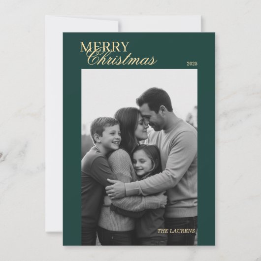 エレガントなビンテージ タルタン プリントのホリデー カード (正面)