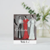 エレガントなビンテージ レトロ アートデコ パーティー 招待状 (スタンド正面)