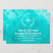 エレガントなビーチでの素敵な結婚前お披露目パーティーへのご招待 招待状 (正面/裏面)