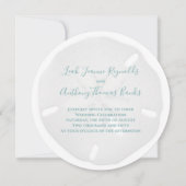 エレガントなビーチの水彩画トロピカルサンドダラー 招待状 (正面)