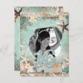 エレガントなビーチの海星パール 16歳の16回目の誕生日 案内ポストカード (正面/裏面)