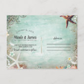 エレガントなビーチの海星パール 16歳の16回目の誕生日 案内ポストカード (裏面)