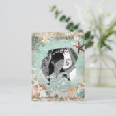 エレガントなビーチの海星パール 16歳の16回目の誕生日 案内ポストカード (スタンド正面)