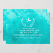 エレガントなビーチの行先の結婚式招待状 招待状 (正面/裏面)