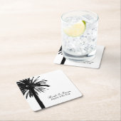 エレガントなビーチの行先の結婚披露宴のコースター スクエアペーパーコースター (インサイチュ)