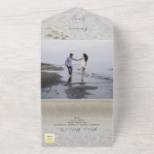 エレガントなビーチウェディングオールインワン招待状 オールインワン招待状 (外側)