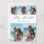 エレガントなビーチカップル5枚の写真 フェリス・ナビダッド シーズンカード (正面)