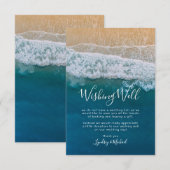エレガントなビーチブルーオーシャンウェディングウィッシュウェル エンクロージャーカード (正面/裏面)