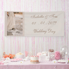 エレガントなビーチ、コーストスタイルの結婚式ペーパーアイテム 横断幕