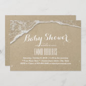 エレガントなビーチ＆シーウォーターのベビーシャワー 招待状 (正面/裏面)