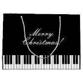 エレガントなピアノは名前をカスタムするを用いるクリスマスのギフトバッグを調整します ラージペーパーバッグ (裏面)