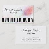 エレガントなピアノ音楽の先生のプロフェッショナル 名刺 (正面/裏面)