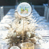 エレガントなピアノ ヴァイオリン ハト 花 ブライダルシャワー ラウンドシール