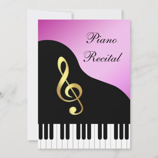 エレガントなピアノ 招待状 (正面)