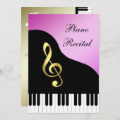 エレガントなピアノ 招待状 (正面/裏面)