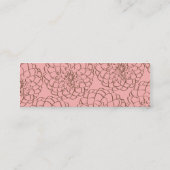エレガントなピンクおよびブラウンの花のスケッチのスケッチ スキニー名刺 (裏面)