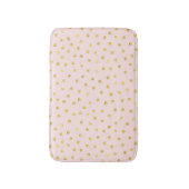 エレガントなピンクおよび金ゴールドホイルの紙吹雪のドット・パターン バスマット (正面縦)