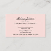 エレガントなピンクおよび黒いヴィンテージのダマスク織 予約カード (裏面)