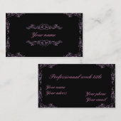 エレガントなピンクおよび黒い 名刺 (正面/裏面)