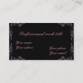 エレガントなピンクおよび黒い 名刺 (裏面)