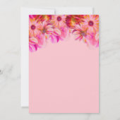エレガントなピンクとイエローの花のブライダルシャワー 招待状 (裏面)