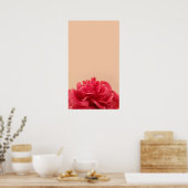 エレガントなピンクとクリームの花のアート ポスター (キッチン)