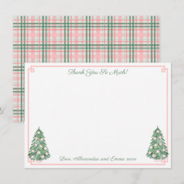 エレガントなピンクとグリーンのシノワズリーデザインのウェディングシャワー サンキューカード