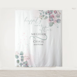 エレガントなピンクとグリーンのユーカリ タペストリー