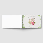 エレガントなピンクとグリーンの花のブライダルシャワー ゲストブック (全面)