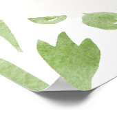 エレガントなピンクとグリーンの花のブライダルシャワー ポスター (角)