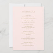 エレガントなピンクとゴールドのクラシックウェディング 招待状 (裏面)