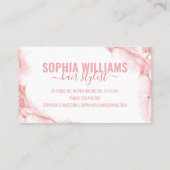 エレガントなピンクとゴールドのモダンリキッドウォーターカラー 名刺 (裏面)