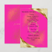 エレガントなピンクとゴールドの結婚式詳細カード エンクロージャーカード (正面/裏面)