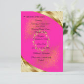 エレガントなピンクとゴールドの結婚式詳細カード エンクロージャーカード (スタンド正面)