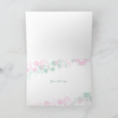 エレガントなピンクとターコイズの水彩スパッタースクリプト サンキューカード (内部)