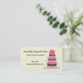 エレガントなピンクとチョコレートのケーキ 名刺 (スタンド正面)