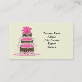 エレガントなピンクとチョコレートのケーキ 名刺 (裏面)