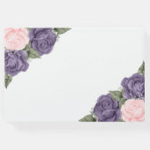 エレガントなピンクとパープルのシルバー フラワーメモリアル 追悼式 ゲストブック (裏面)